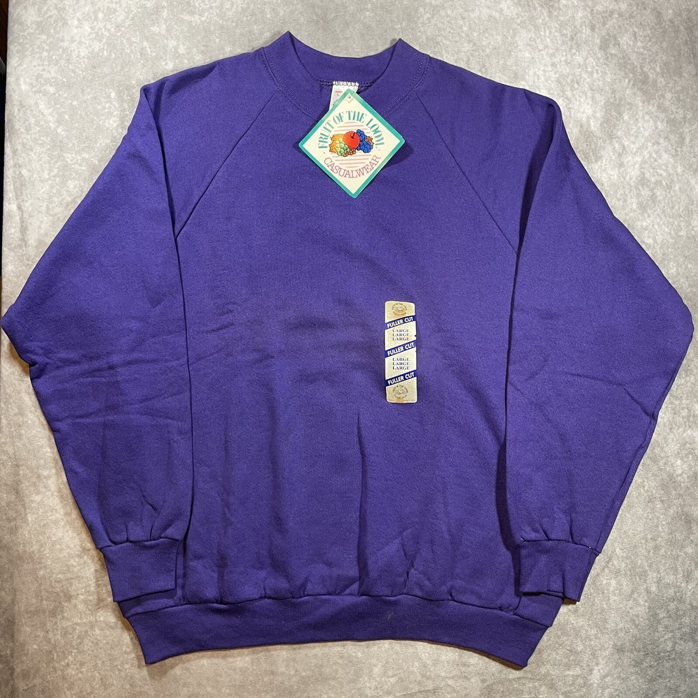 NWT Vintage 90s Woman's Crewneck Sweatshirt Blank Purple Size Large‎